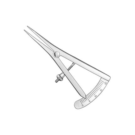 CASTROVIEJO, caliper, 20 mm, 45° angled – only for comparitive measurement –