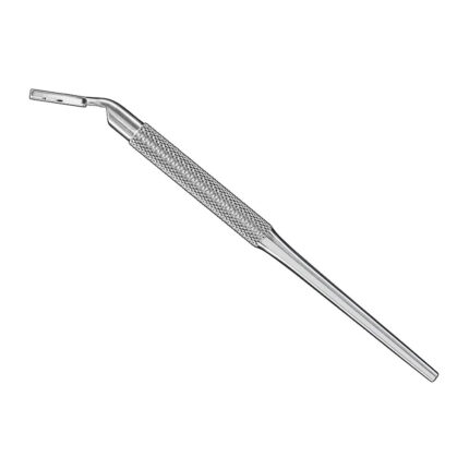 Scalpel handle, 15 cm, angled, round