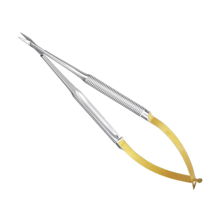 Micro-spring handle scrs., 14, 5cm, cvd.rd.