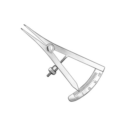 CASTROVIEJO, caliper, 20 mm, curved – only for comparitive measurement –