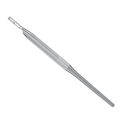 Scalpel handle, 15 cm, angled, round